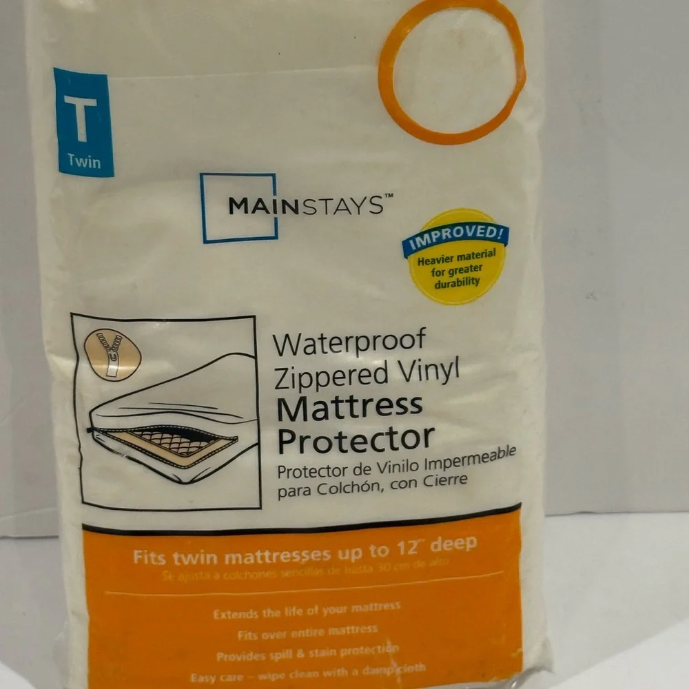 Mainstays Waterproof Vinyl Mattress Protector - White